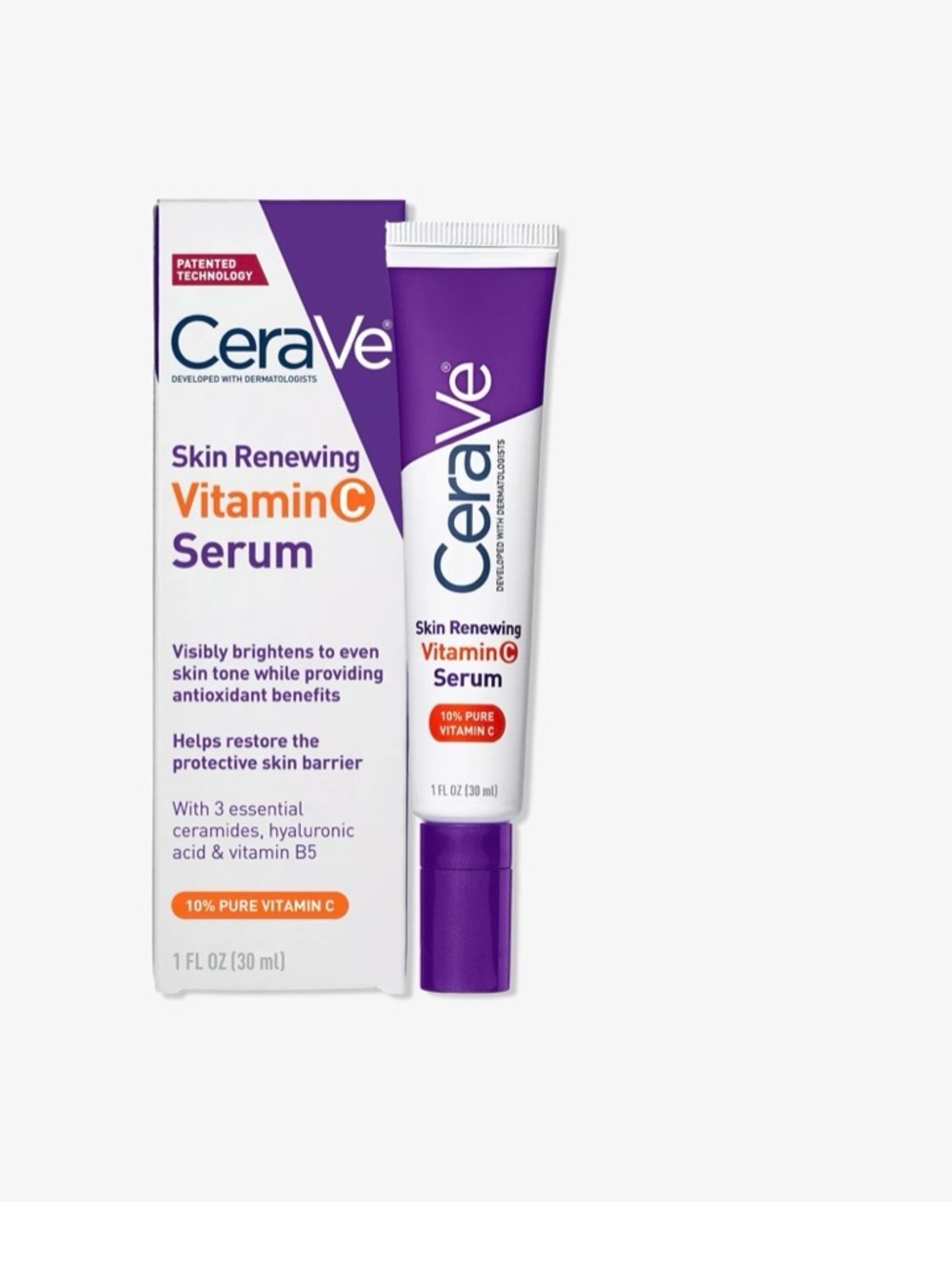 CeraVe  3 - Skin Renewing Vitamin C Serum - Purple & White ret $90